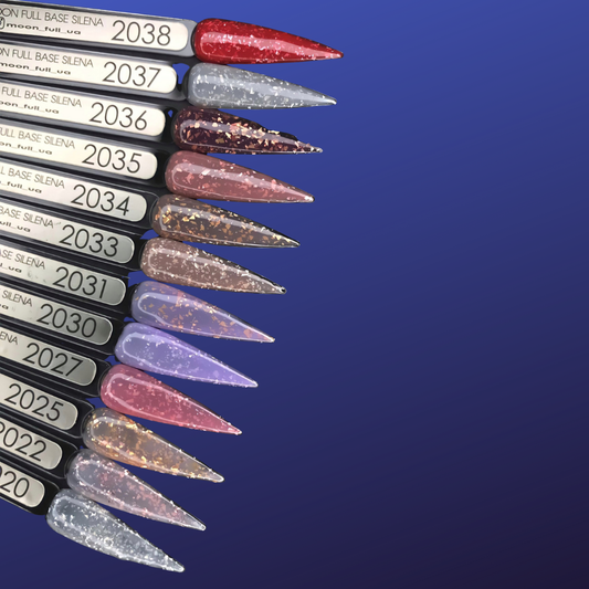 MOON FULL Potal Rubber Base 8ml Silena №2038 (Red and berry with silver glitter)