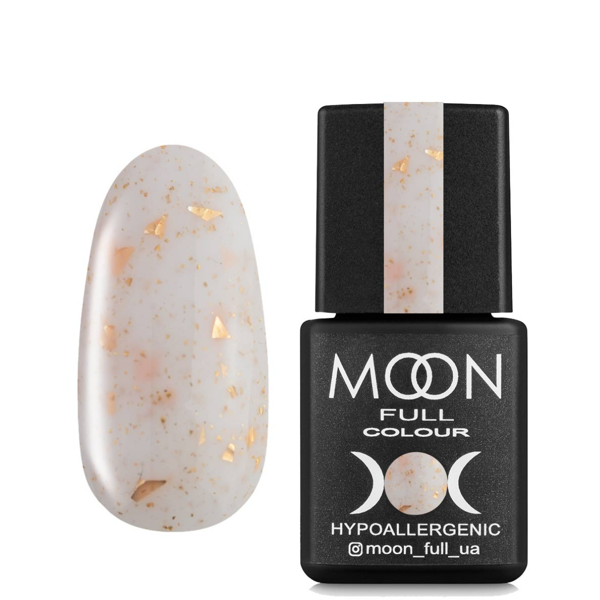 MOON FULL Rubber Base 8ml Leaf №01 (Milky with gold-plated)