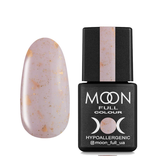 MOON FULL Rubber Base 8ml Leaf №02 (Light pink with gold trim)