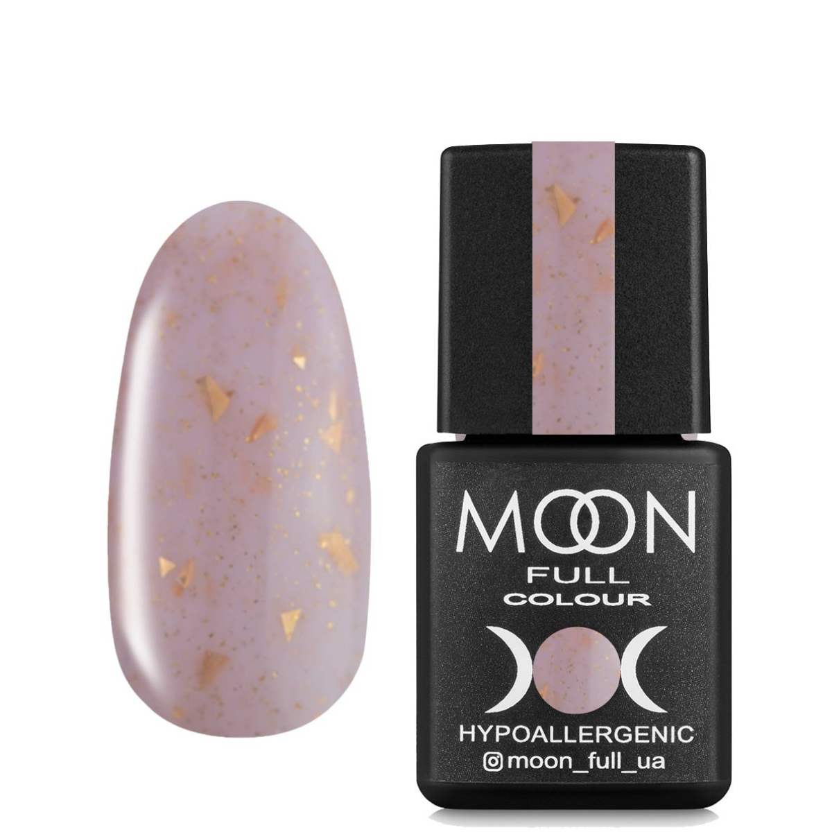 MOON FULL Rubber Base 8ml Leaf №03 (Soft pink with gold-tone)