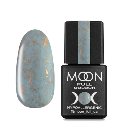 MOON FULL Rubber Base 8ml Leaf №04 (Pale blue with gold-tone)