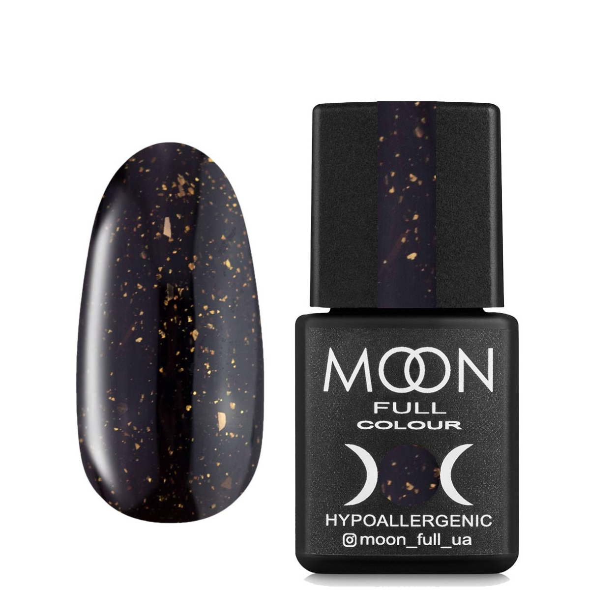MOON FULL Rubber Base 8ml Leaf №06 (Dark chocolate with gold-plated metal)