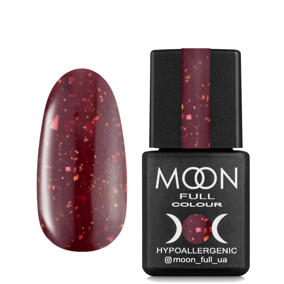 MOON FULL Rubber Base 8ml Leaf №08 (Сherry with gold-plating)