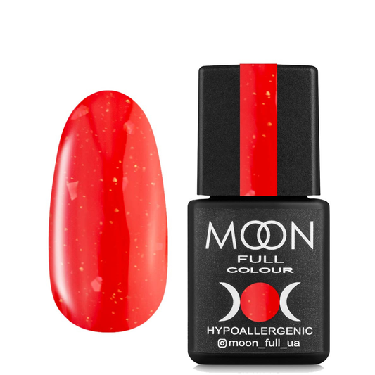 MOON FULL Rubber Base 8ml Leaf №09 (Red with gold flakes)