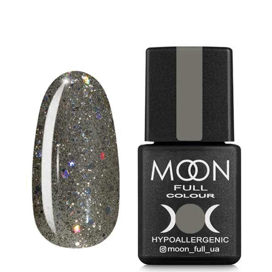 MOON FULL Classic №324 (Silver-olive with multi-colored glitter)