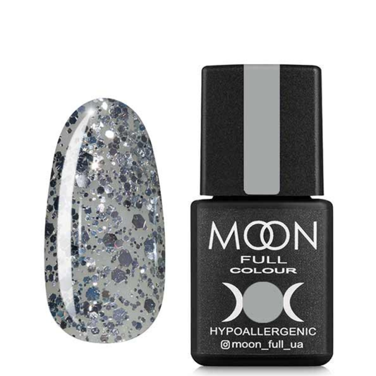 MOON FULL Classic №327 (Silver glitter on a translucent base)