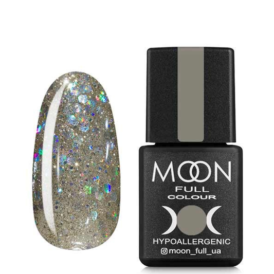 MOON FULL Classic №328 (Silver-gold with multi-colored glitter)