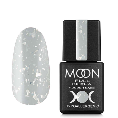 MOON FULL Potal Rubber Base  8ml Silena №2020 (White with silver trim)