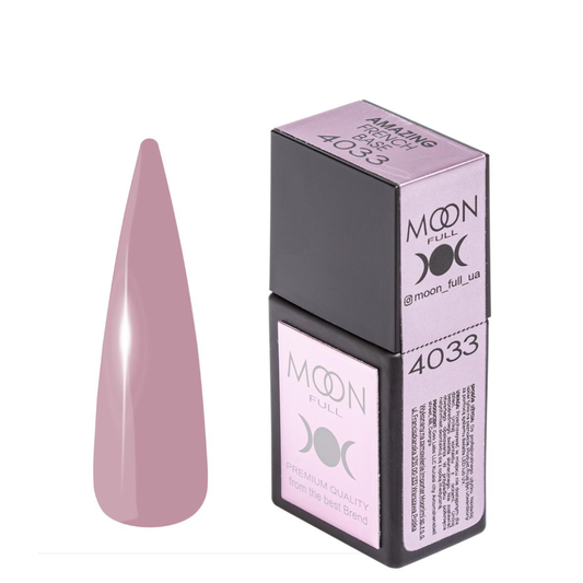 MOON FULL Amazing Base 12ml French №4033(Pink-gray)