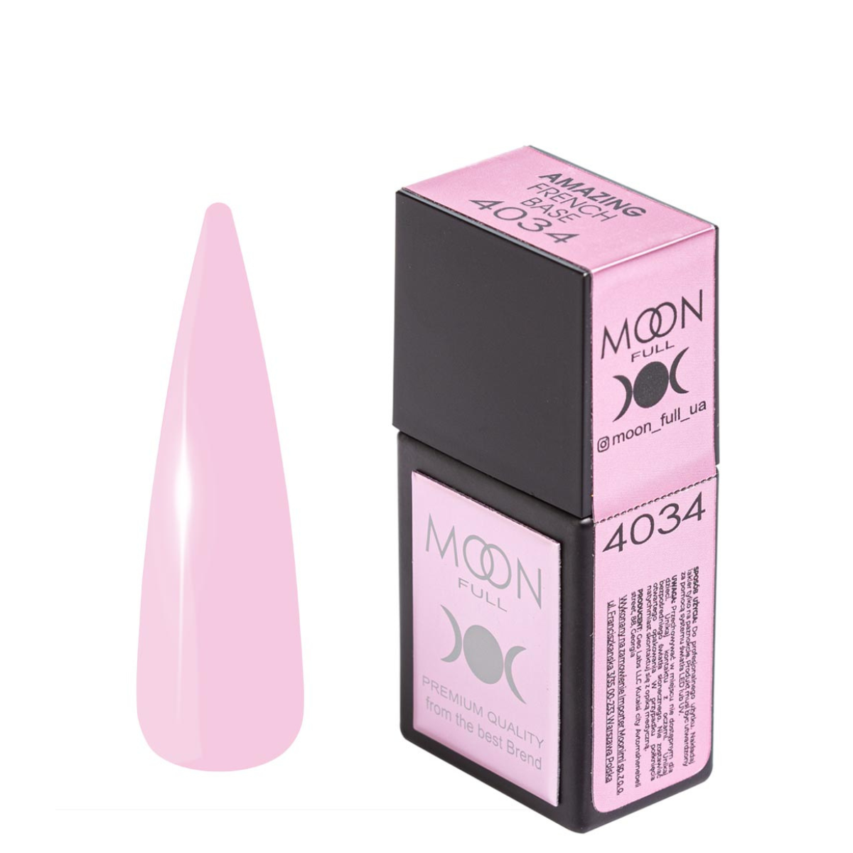 MOON FULL Amazing Base 12ml French №4034(Dusty pink)