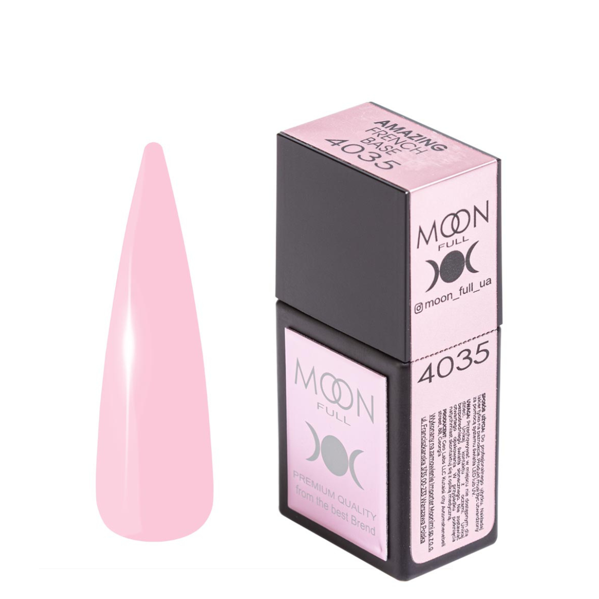 MOON FULL Amazing Base 12ml French №4035(Warm pink nude)
