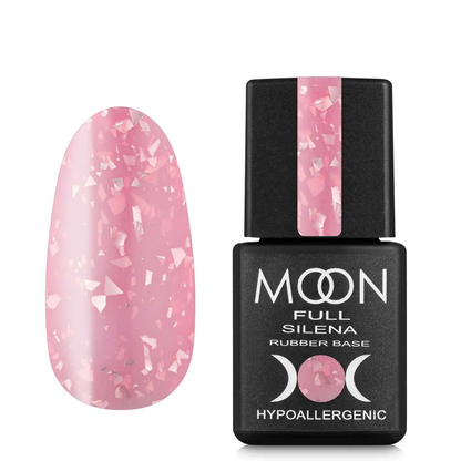 MOON FULL Potal Rubber Base  8ml Silena №2027 (Pink with silver trim)