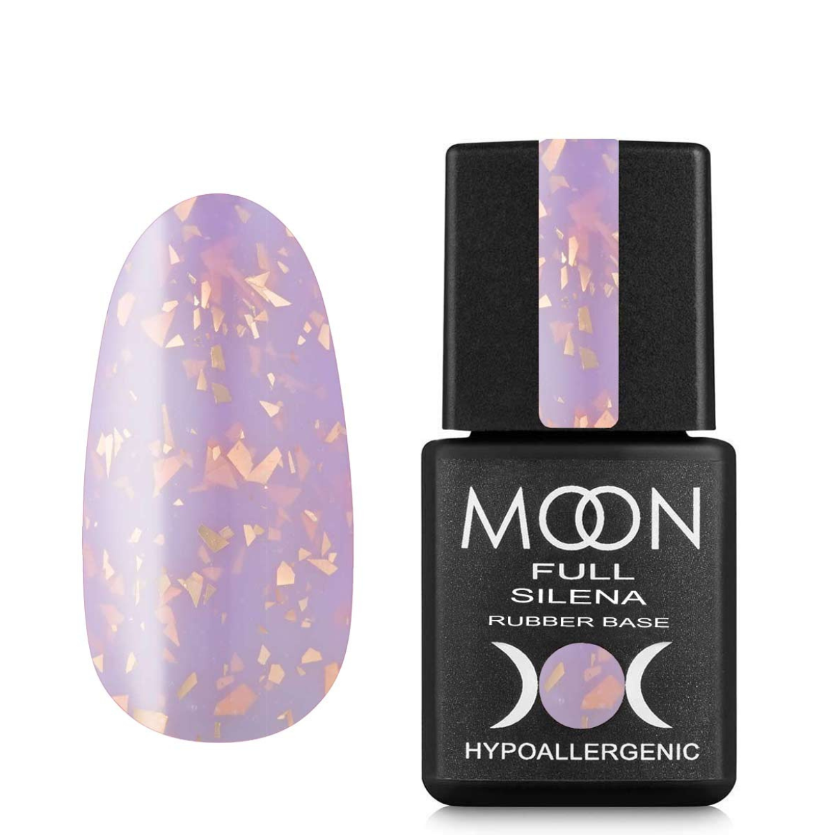 MOON FULL Potal Rubber Base  8ml Silena №2031 (Lilac with gold trim)