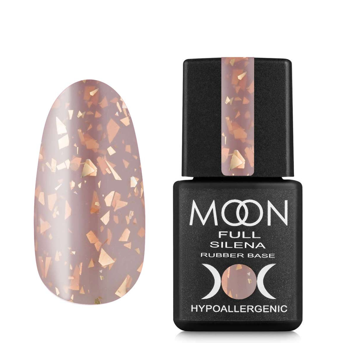 MOON FULL Potal Rubber Base  8ml Silena №2034 (Natural dark with golden highlights)