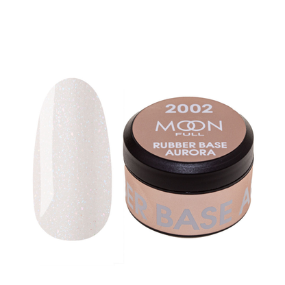 MOON FULL Rubber Base 15ml Aurora №2002 SEM PINCEL (Natural with fine shimmer)