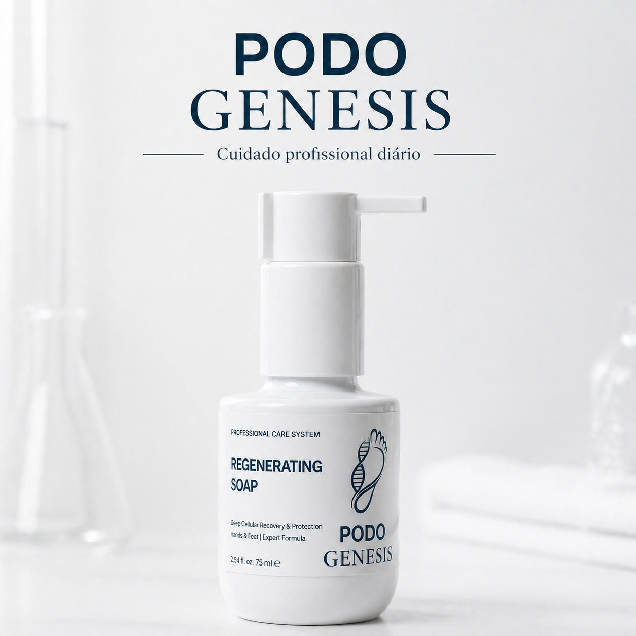 Sabonete profissional para pés com ação regeneradora, antifúngica e hidratante. Ideal para uso diário e pele sensível.